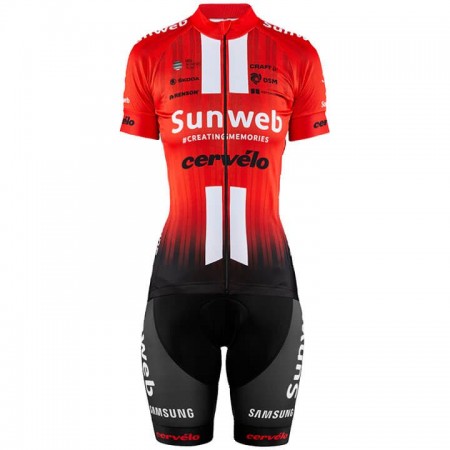 Tenue Cycliste et Cuissard à Bretelles 2019 Team Sunweb Femme N001